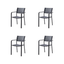 Sillas Comedor Exterior Oasis, Negro, con Cómodo Espaldar x4