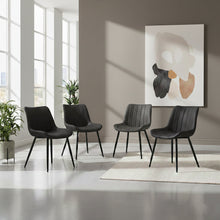Silla Nova, Color Negro, Con espaldar y diseño Moderno X4