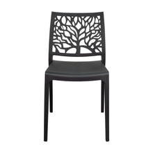 Silla Harlem, Negro, con Espaldar en Forma de Árbol y Diseño Minimalista