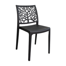 Silla Harlem, Negro, con Espaldar en Forma de Árbol y Diseño Minimalista