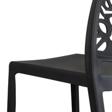 Silla Harlem, Negro, con Espaldar en Forma de Árbol y Diseño Minimalista