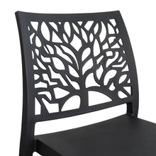 Silla Harlem, Negro, con Espaldar en Forma de Árbol y Diseño Minimalista