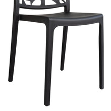 Silla Harlem, Negro, con Espaldar en Forma de Árbol y Diseño Minimalista