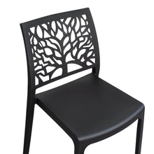 Silla Harlem, Negro, con Espaldar en Forma de Árbol y Diseño Minimalista