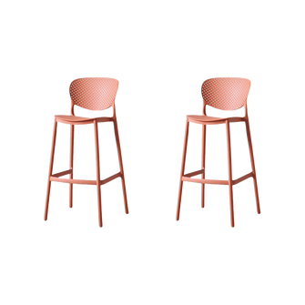 Butaco para Barra Rio, Color Terracota, Diseño Moderno X2