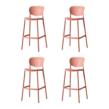 Butaco para Barra Rio, Color Terracota, Diseño Moderno X4