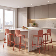 Silla para Bar Rio, Color Terracota, Diseño Moderno X4