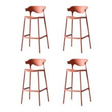 Butaco para Barra Elena, Color Terracota, Diseño Moderno X4