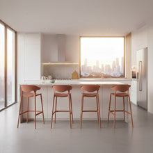 Silla para Bar Elena, Color Terracota, Diseño Moderno X2