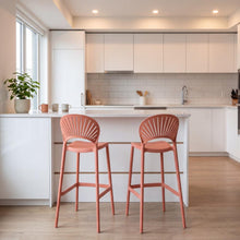 Silla para Bar Paraiso, Color Terracota, Diseño moderno X2