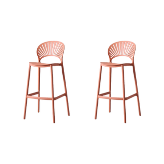 Butaco para Barra Paraiso, Color Terracota, Diseño Moderno X2