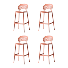 Butaco para Barra Paraiso, Color Terracota, Diseño Moderno X4