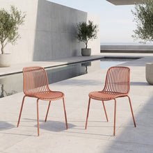 Silla Barcelona, Color Rojo, Con espaldar en lineas diseño moderno X2