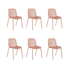 Silla Barcelona, Color Rojo, Con espaldar en líneas diseño moderno X6