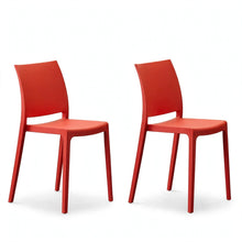 Set de 2 Sillas Soho, Roja, con Espaldar Cerrado y Diseño Minimalista