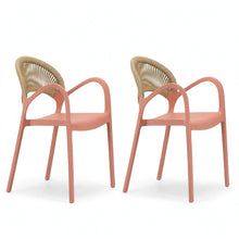 Set de 2 Sillas Daytona, Salmón, con Espaldar, Reposa Brazos y Diseño Minimalista