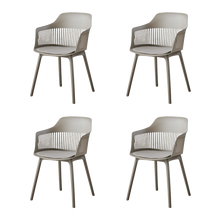 Silla Con Cojin Max, Color Taupe, Con espaldar y cojín X4