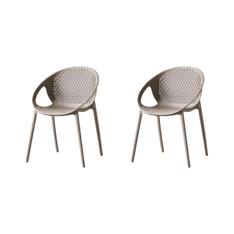 Silla Selva Con Brazos, Color Taupe, Con espaldar X2