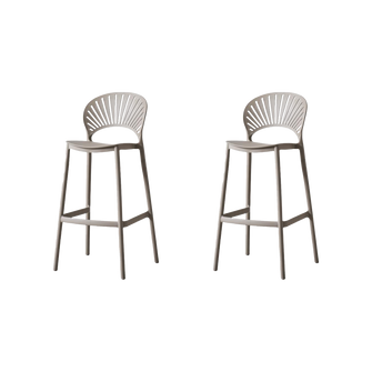 Butaco para Barra Paraiso, Color Taupe, Diseño Moderno X2