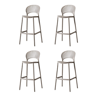 Butaco para Barra Paraiso, Color Taupe, Diseño Moderno X4