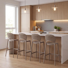 Silla para Bar Paraiso, Color Taupe, Diseño moderno X4
