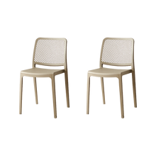 Silla Manhattan, Taupe, Con espaldar en rejilla y diseño minimalista X2