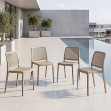Silla Manhattan, Taupe, Con espaldar en rejilla y diseño minimalista X4