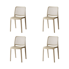 Silla Manhattan, Taupe, Con espaldar en rejilla y diseño minimalista X4