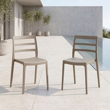 Silla New York, Taupe, Con espaldar en líneas y diseño minimalista X2