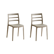 Silla New York, Taupe, Con espaldar en líneas y diseño minimalista X2