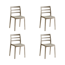 Silla New York, Taupe, Con espaldar en líneas y diseño minimalista X4