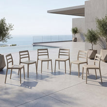 Silla New York, Taupe, Con espaldar en líneas y diseño minimalista X6