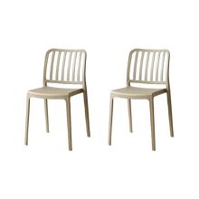 Silla Brooklyn, Taupe, Con espaldar en rayas y diseño minimalista  X2