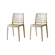 Silla Harlem, Taupe, Con espaldar en forma de árbol y diseño minimalista X2