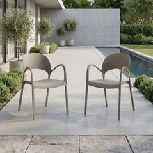 Silla Bremen, Taupe, Con espaldar, reposa brazos y diseño minimalista X2