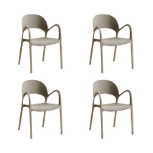 Silla Bremen, Taupe, Con espaldar, reposa brazos y diseño minimalista X4