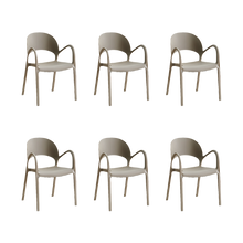 Silla Bremen, Taupe, Con espaldar, reposa brazos y diseño minimalista X6
