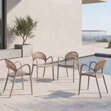 Silla Daytona, Taupe y Café Claro, Con Espaldar, Reposa Brazos y Diseño Minimalista X4