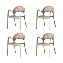 Silla Daytona, Taupe y Café Claro, Con Espaldar, Reposa Brazos y Diseño Minimalista X4