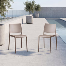 Silla Toledo, Color Taupe, Con espaldar liso y cuadrado, diseño moderno X2