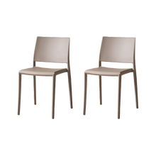 Silla Toledo, Color Taupe, Con espaldar liso y cuadrado, diseño moderno X2