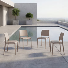 Silla Toledo, Color Taupe, Con espaldar liso y cuadrado, diseño moderno X4