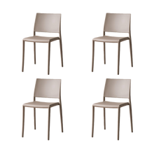 Silla Toledo, Color Taupe, Con espaldar liso y cuadrado, diseño moderno X4
