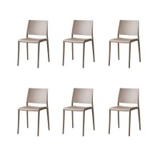 Silla Toledo, Color Taupe, Con espaldar liso y cuadrado, diseño moderno X6