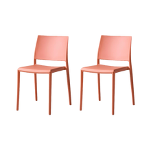 Silla Toledo, Color Terracota, Con espaldar liso y cuadrado, diseño moderno X2