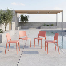 Silla Toledo, Color Terracota, Con espaldar liso y cuadrado, diseño moderno X4
