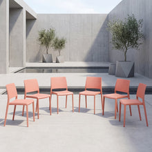 Silla Toledo, Color Terracota, Con espaldar liso y cuadrado, diseño moderno X6
