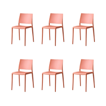 Silla Toledo, Color Terracota, Con espaldar liso y cuadrado, diseño moderno X6