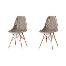 Silla Aira, Color Taupe, Con espaldar y patas en Madera X2