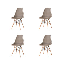 Silla Aira, Color Taupe, Con espaldar y patas en Madera X4
